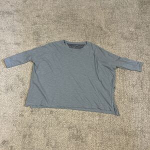 Mersea One Size Slub Cotton Tee Top Oversized Boxy Beachy Light Blue Lagenlook